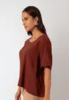 Blusa Dwz Lisa Manga Curva com Botao nas Costas