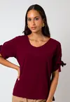 Blusa Dwz Lisa Manga com Amarracao