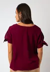 Blusa Dwz Lisa Manga com Amarracao