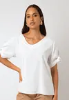Blusa Dwz Lisa Manga com Amarracao