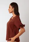 Blusa Dwz Lisa Manga com Amarracao