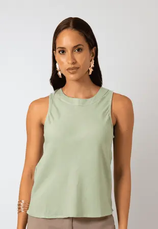 Blusa Dwz Lisa sem Manga Decote Redondo