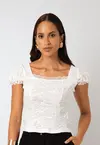 Blusa Dwz Renda Manga Bufante