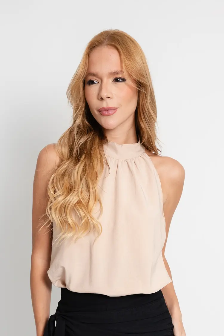 Blusa Dwz Gola Alta com Botoes