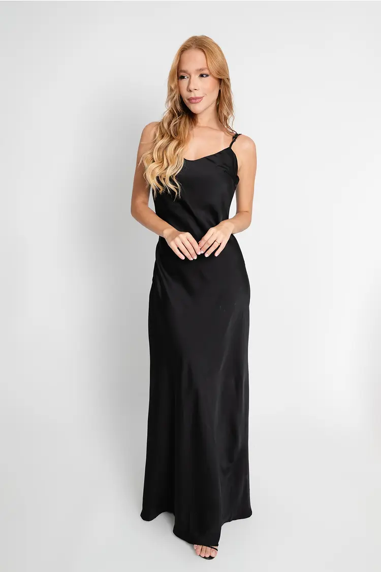 Vestido Dwz Longo de Cetim
