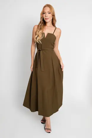 Vestido Dwz Mid Liso Recorte