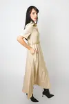 Vestido Dwz Manga Curta com Ziper Mid com Cinto
