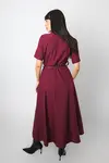 Vestido Dwz Manga Curta com Ziper Mid com Cinto