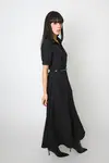 Vestido Dwz Manga Curta com Ziper Mid com Cinto