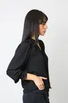 Blusa Dwz em Crepe Manga Longa com Lastex na Manga
