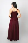 Vestido Dwz Liso Longo com Lastex