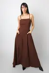 Vestido Dwz Liso Longo com Lastex