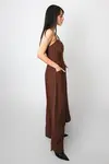 Vestido Dwz Liso Longo com Lastex