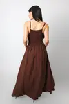 Vestido Dwz Liso Longo com Lastex