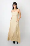 Vestido Dwz Liso Longo com Lastex
