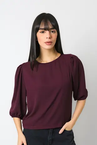 Blusa Dwz Lisa em Crepe Manga  3/4