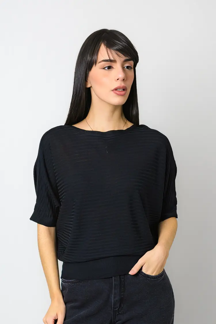Blusa Dwz Manga Curta Malha Retilinea