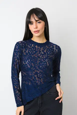 Blusa Dwz Renda Manga Longa