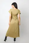 Vestido Dwz Decote V Meia Manga