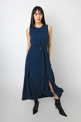 Vestido Dwz Abertura e Faixa
