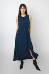 Vestido Dwz Abertura e Faixa