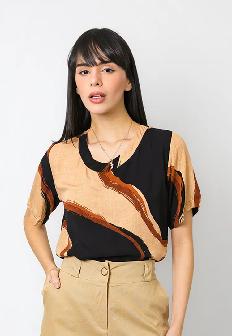 Blusa Dwz Estampada Gola Redonda