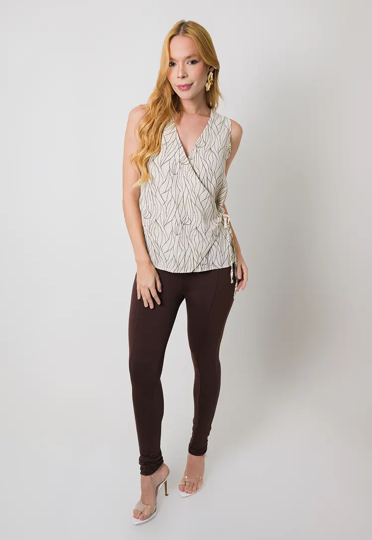 Blusa Dwz Transpassada Estampada
