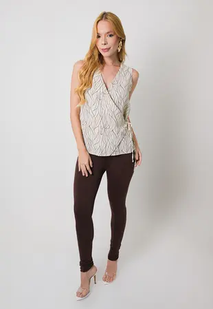 Blusa Dwz Transpassada Estampada