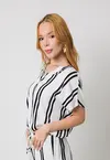 Blusa Dwz Gola V com Listras