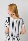Blusa Dwz Gola V com Listras