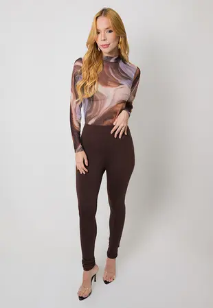 Body Dwz Manga Longa Estampada