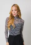 Body Dwz Manga Longa Estampada Zebra