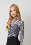 Body Dwz Manga Longa Estampada Zebra