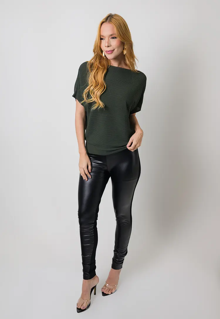Blusa Dwz Tricot Canelada Meia Manga