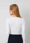 Blusa Dwz Manga Longa Transpassada