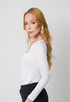 Blusa Dwz Manga Longa Transpassada