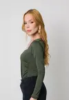 Blusa Dwz Manga Longa Transpassada