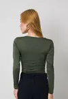 Blusa Dwz Manga Longa Transpassada