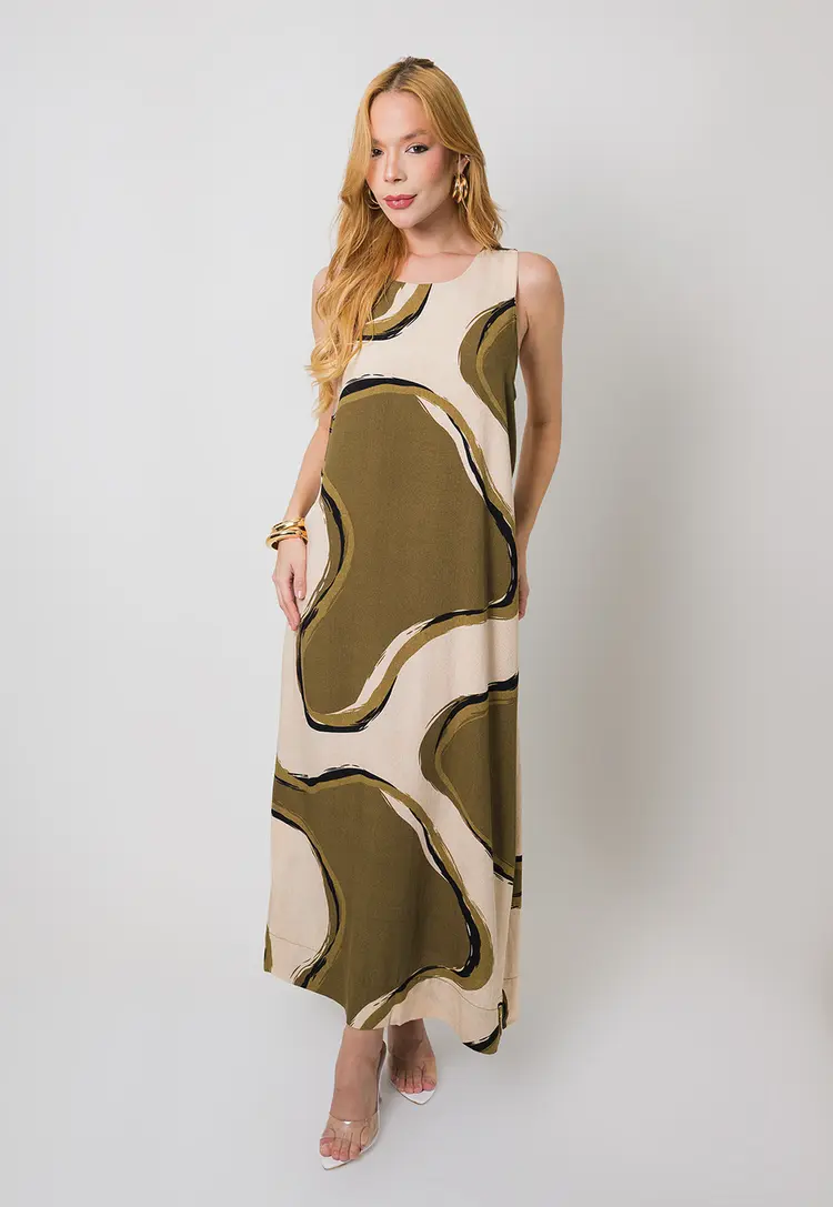 Vestido Dwz Longo Regata Estampado